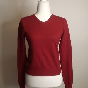 American Eagle Outfitters Dark Red V-Neck Sweater, Size M